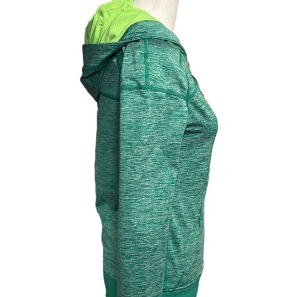 Dick’s LJ Black - low waist zip up workout jacket with hood teal and lime - S - Picture 3 of 12